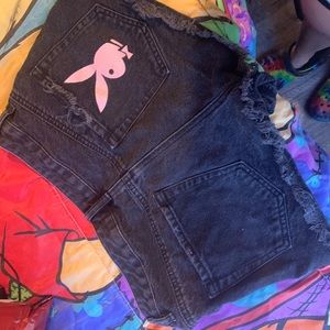 Black and Pink Playboy Shorts